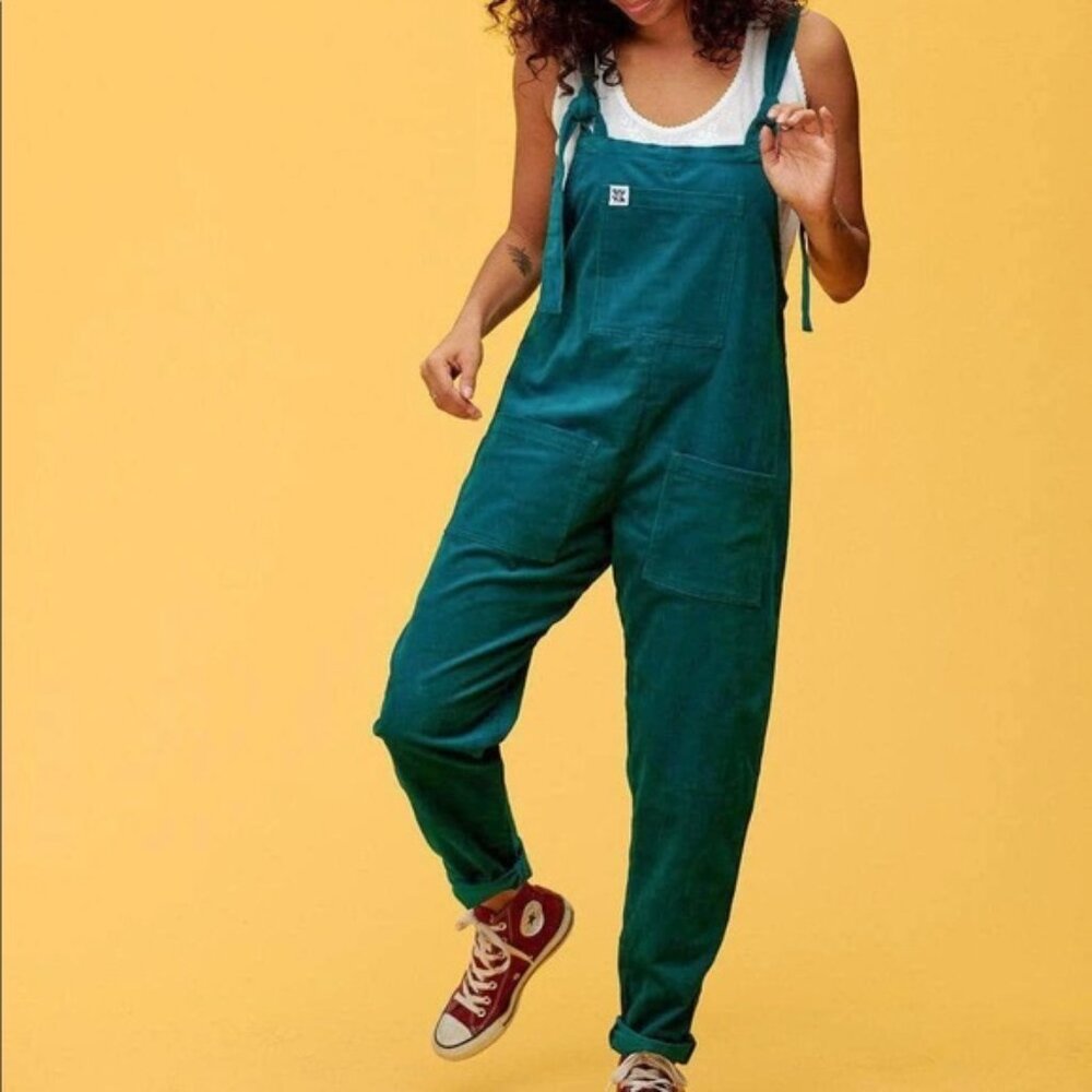 Lucy & Yak (RARE) Teal Organic Cotton Overalls Dungarees 8R US